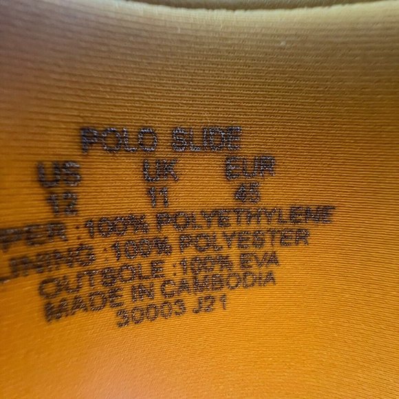 Polo Ralph Lauren BIG POLO BEAR Pool Slides Sandals Yellow Men Size 12 NEW main image 5